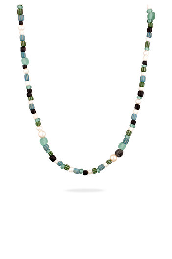 KUZZOI Necklace Necklace with Pearls Men Synthetic Pearl Pearl White Synthetic Pearl 925 Sterling Silver Fe