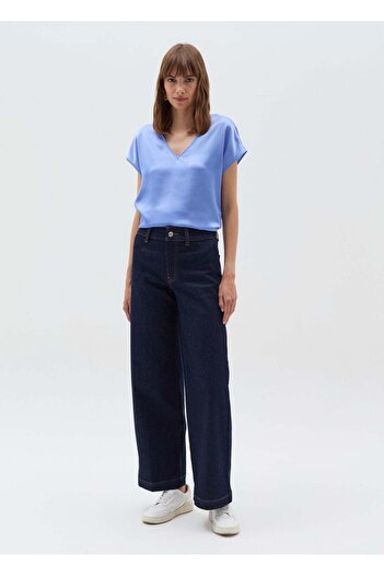 Ovs Satin Blouse With V Neck