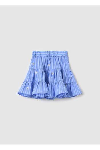 Ovs Tiered Skirt With Stripe Pattern And Sequins