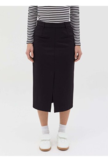 Ovs Midi Pencil Skirt With Slit