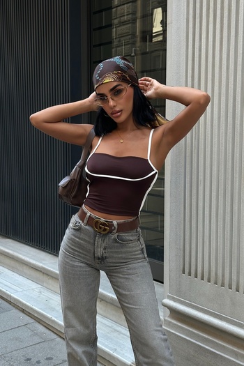 World Fashion Trends WFT4096 Μπλούζα με κρεμαστή αντίθεση