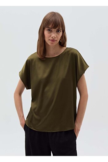 Ovs Satin Blouse With Kimono Sleeves