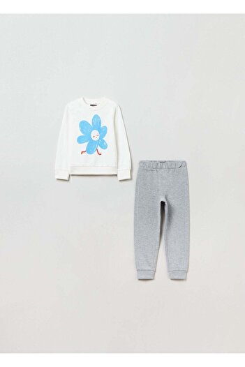 Ovs Housebrand Jogging Set With Printed Top And Joggers