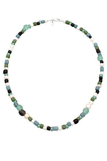 KUZZOI Necklace Necklace with Pearls Men Synthetic Pearl Pearl White Synthetic Pearl 925 Sterling Silver Fe