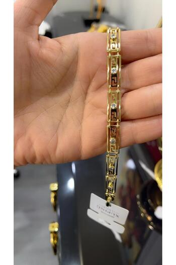 Store 14 Carat Gold Color Zircon Stone Xuping Bracelet 18 cm
