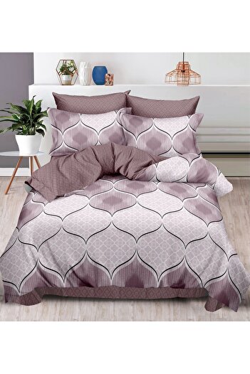 CHIRASO FINE Cotton Bedding Set, ELASTIC Sheet 180x200+25cm, Duvet Cover 200x230cm 4 Pillowcases