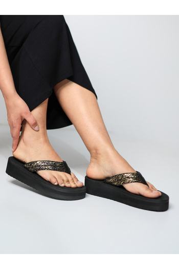 HANOX Orion Printed Eva Sole Wedge Heel Women's Flip Flops Beach Slippers Flip Flops (4.0) cm