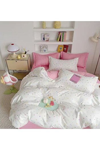 CHIRASO FINE Cotton Bedding Set, ELASTIC Sheet 180x200+25cm, Duvet Cover 200x230cm 4 Pillowcases