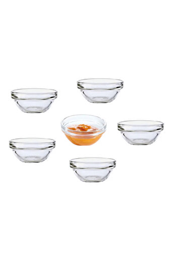 MOAWAVE Set of 6 glass saucers, 75mm, transparent MOAWAVE™