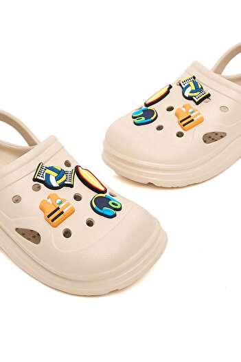 R&B Beige BOYS CLOGS 32-37