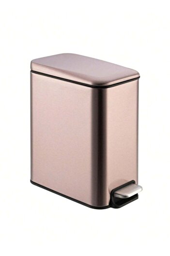 huitich 13L Stainless Steel Pedal Trash Can Brushed Gold, Soft-Close Lid