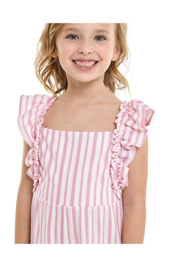 R&B Pink GIRLS KNIT DUNGAREES 2-8Y