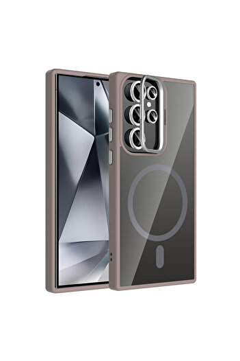 ZM STORE Samsung Galaxy S24 Ultra Case Transparent Etro Cover with Stand and Camera Lens Gift, Magsafe Compatible