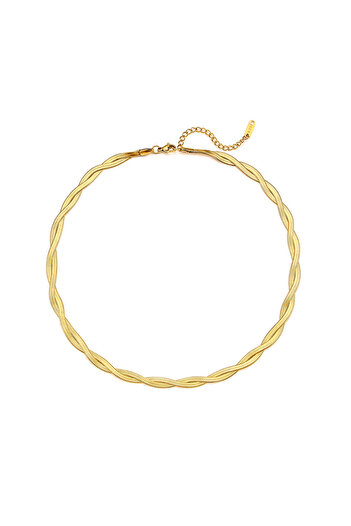Choice Single Necklace E.B.belle Gold Plated Waterproof Braided Herringbone Chain Necklace Bracelets Set Wh
