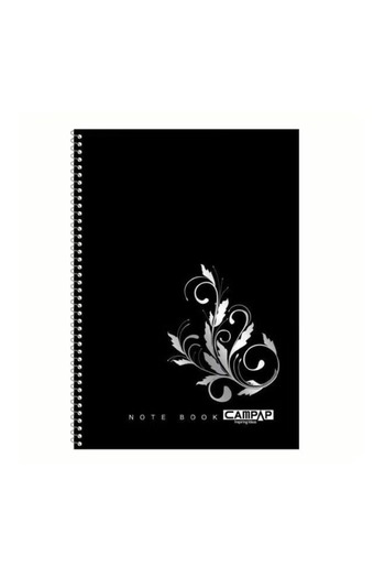 rexa B5 Spiral Bound Ruled Notebook Black/Grey