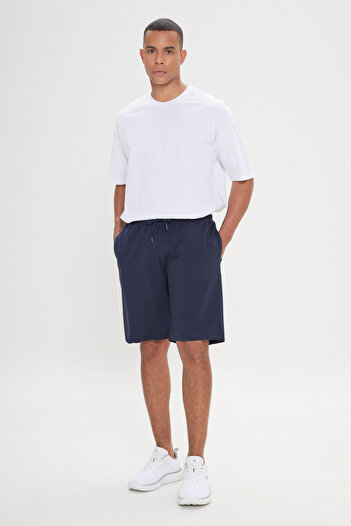 AC&Co / Altınyıldız Classics Men's Navy Blue Standard Fit Daily Comfortable Sports Knitted Shorts