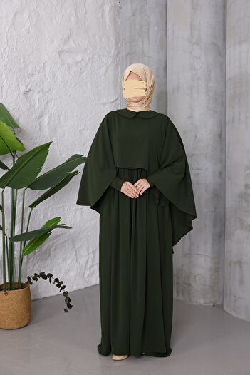 MARDİYE OFFİCİAL Medina Silk Dress with Cape