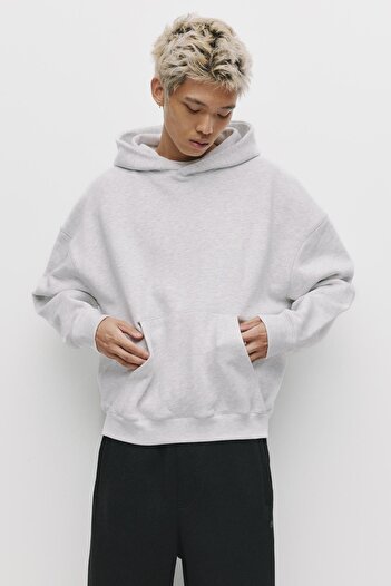 Pull & Bear Kapüşonlu bol kesim sweatshirt