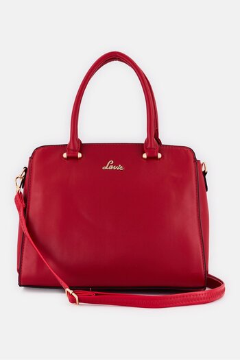 Lavie Women Ushawu Brand Logo Satchel Bag, Dark Red