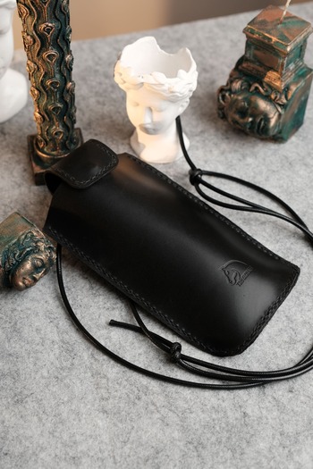 TROYACRAFT Handmade Leather Phone Bag - Perge