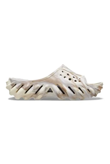 Crocs Echo Marbled Slide Kids Slippers - Bone/Multi