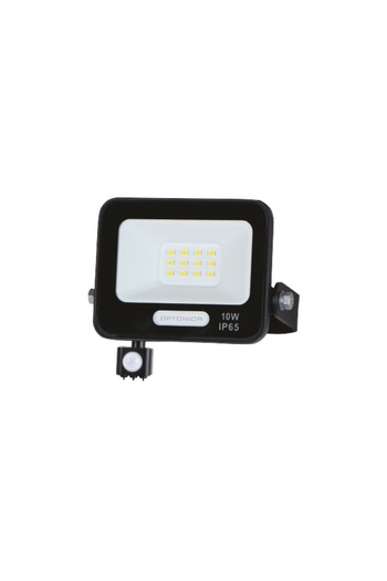 OPTONICA 10W LED floodlight with motion sensor, 900lm, IP65, 6000K cold light, black, Optonic