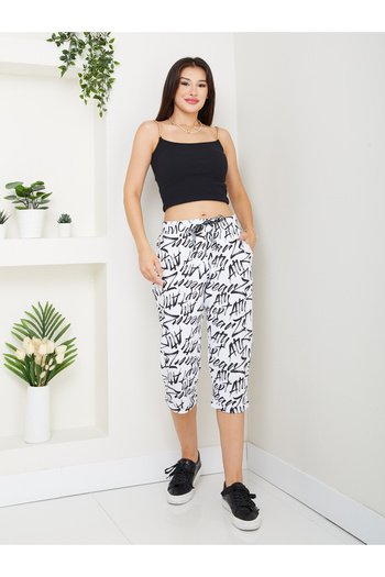 Banadamoda Women's Patterned Combed Cotton Capri