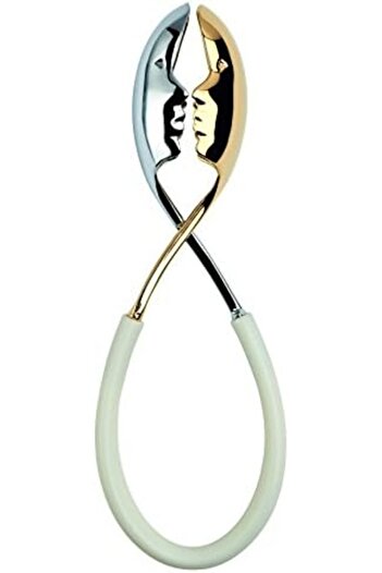 BUGATTI KISS Salad Tongs, Kitchen Accessories, Cooking Utensils - Gold 24kt