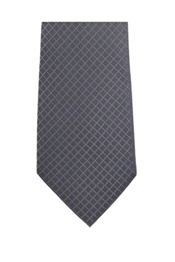 1001 Kravat 7.5 cm Wide Geometric Patterned Gray Tie