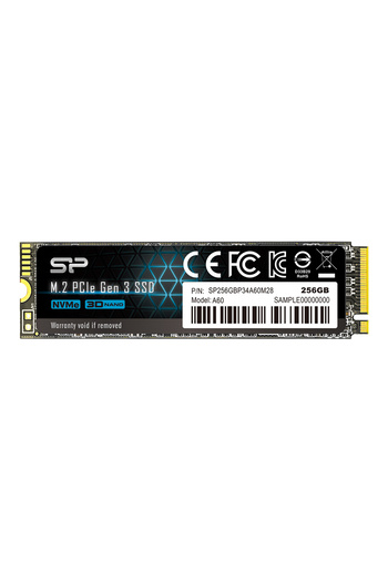 Silicon Power SSD P34A60 256 GB Interfață SSD PCIe Gen3x4 Viteză de scriere 1600 MB/s Viteză de citire 2200 MB/s