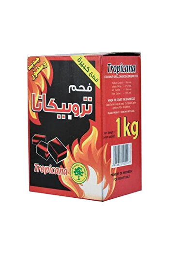 Tropicana Pure Large Coconut Shells Charcoal ,1kg