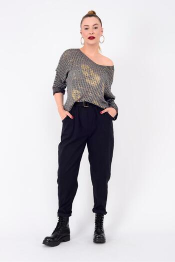 Park Moda 8600 Belt Detail Gabardine Pants
