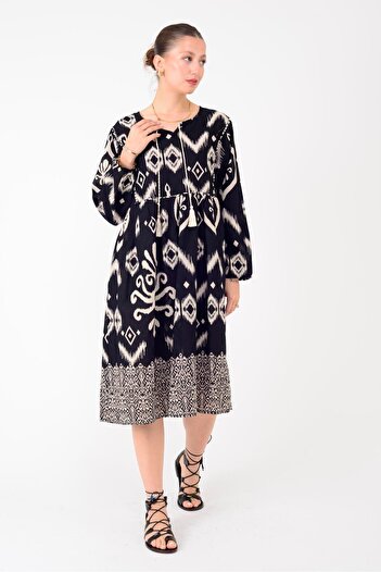 Park Moda AN10591 ΦΟΡΕΜΑ ΜΕ ΓΕΩΜΕΤΡΙΚΟ ΣΧΕΔΙΟ MARIN ΜΕ ΛΕΠΤΟΜΕΡΗ ΦΟΥΝΤΟΥ