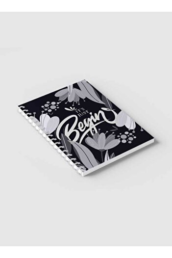 LOWHA Spiral Notebook with Front and Back Hard Covers Featuring Classical Theme Floral Design