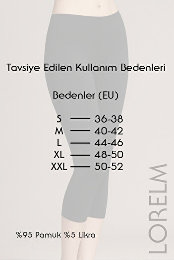 Lorelm Pamuklu Dizaltı Tayt Astar İç Göstermez Penye