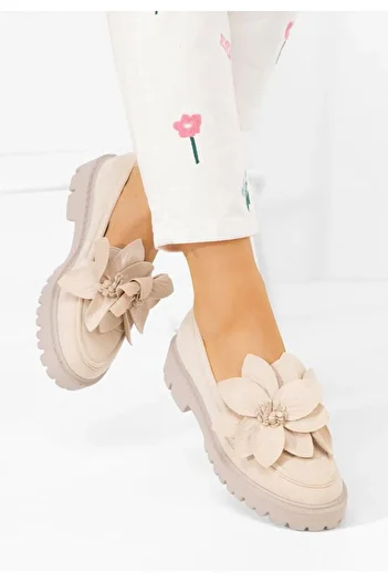 B T Shoes Mocasini cu talpa groasa Camelea V2 bej