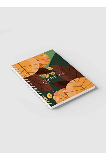 LOWHA Spiral Notebook with Front and Back Hard Covers Featuring Classical Theme Leaves Design