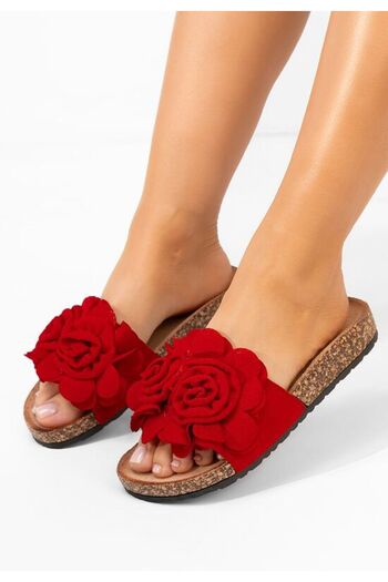 B T Shoes Marisha women's red slippers