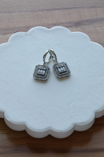 Inure Jewelry Baget Model Zirkon Taşlı Vip Model (Kolye&Küpe&Ayarlanabilir Yüzük) 3'lü Set