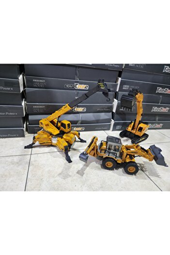 Ailenizin Oyuncakçısı Super 3'LU İŞ MAKİNELERİ VİNÇ KEPÇE BULDOZER