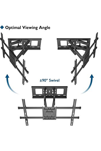 BONTEC TV wall mount, Bontec, 32-80 inch (81-203cm), adjustable, steel, 60 kg max, black