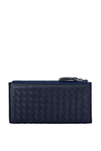 Grande Genuine Leather Women's Wallet Knitted Navy Blue 2760