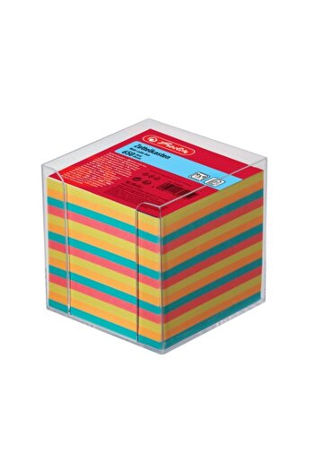 Herlitz Notebook Block with Stand, 650 Sheets, Dimensions 9x9x9 cm, Colored Pages