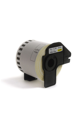 JetWorld Etichete de schimb Brother DK negru pe galben 62 mm * 30,48 m DK44605, DK-44605, DK44.605