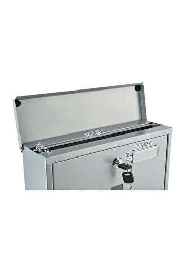Mercaton Mailbox with newspaper slot, galvanized steel, silver, 30.7x10x34 cm