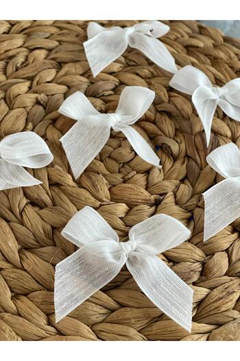HİMENİSA Linen Ribbon Bow Ready 25 Pieces