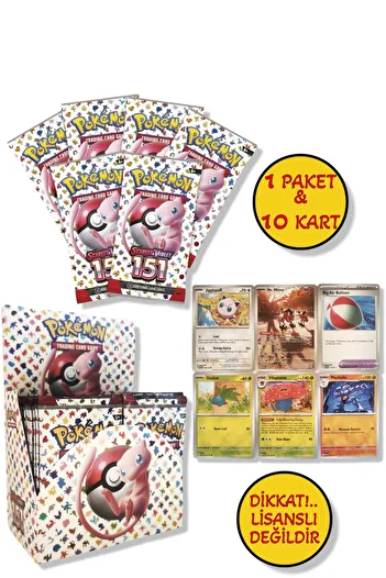 TOYFEST 1 Pack (10 Cards) Unlicensed Pokemon Game Card Tcg Scarlet & Violet 151 Booster Pack