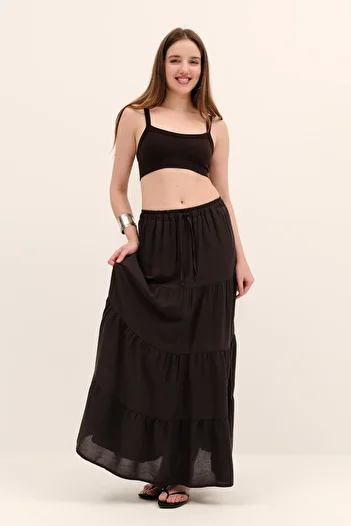 Addax Long Skirt with Elastic Waist E16250-J7