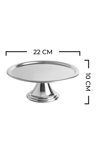 NEWTREND Züccaciye Luxury 2-Piece Round Silver Footed Cake, Cake, Cookie, Dessert, Treat, Dowry Presentation Serving Stand