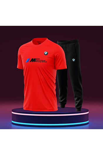 Bulvar Lee Men's Crew Neck Bmw Printed Tracksuit Set / Car
